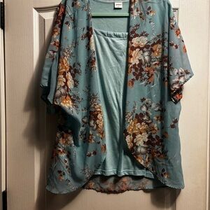Plus Size XXL Floral Kimono Cardigan Lightweight Boho Layering Top 2 shirts!!!